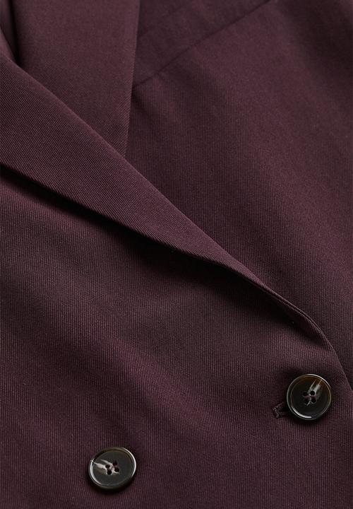 H&M - Double-breasted blazer - burgundy