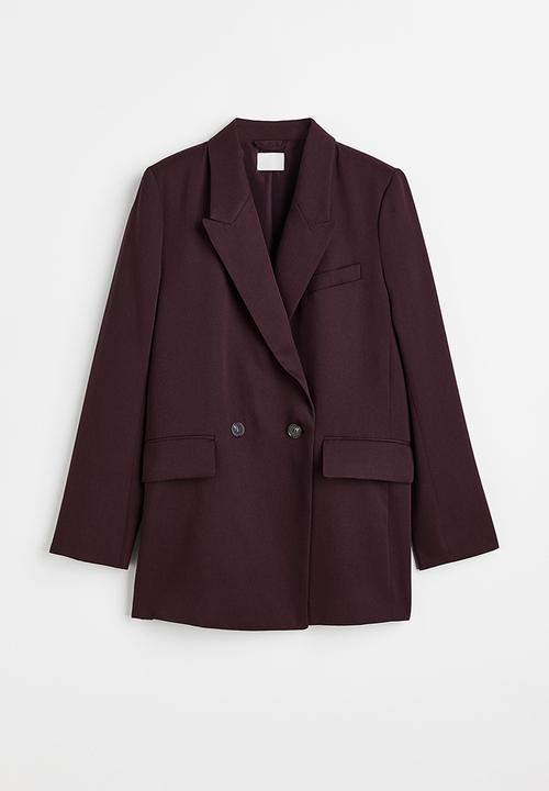 H&M - Double-breasted blazer - burgundy
