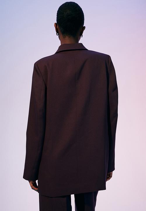 H&M - Double-breasted blazer - burgundy