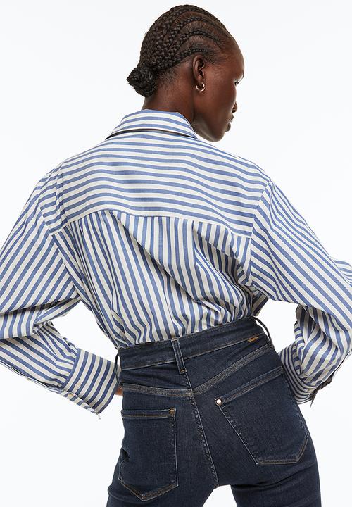 H&M - Cotton shirt - blue/white striped