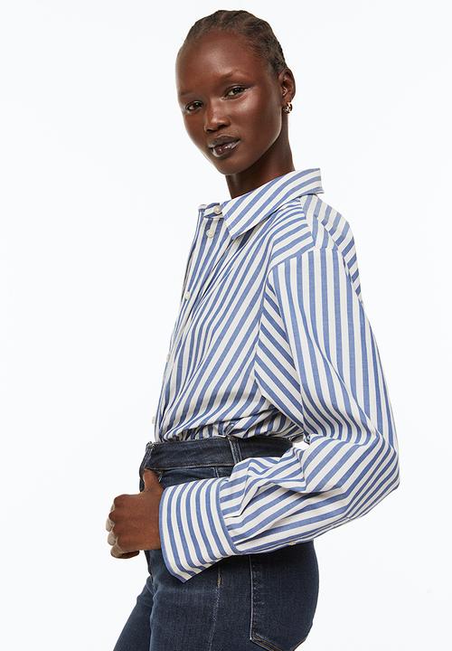 H&M - Cotton shirt - blue/white striped