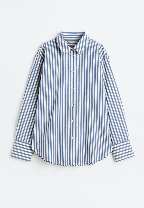 H&M - Cotton shirt - blue/white striped