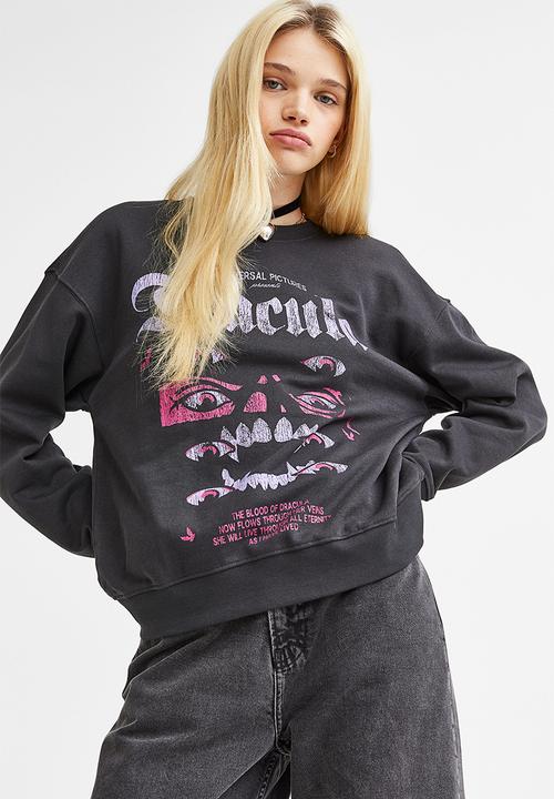 H&M - Printed sweatshirt - black/universal monsters