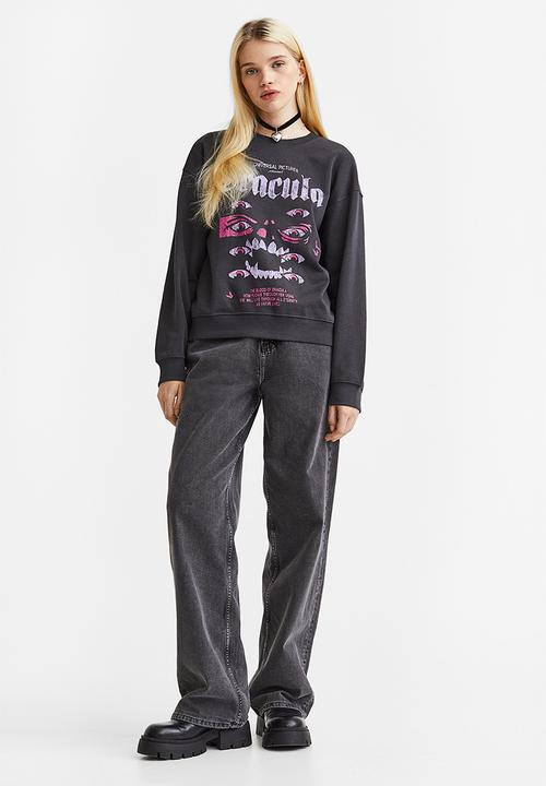 H&M - Printed sweatshirt - black/universal monsters