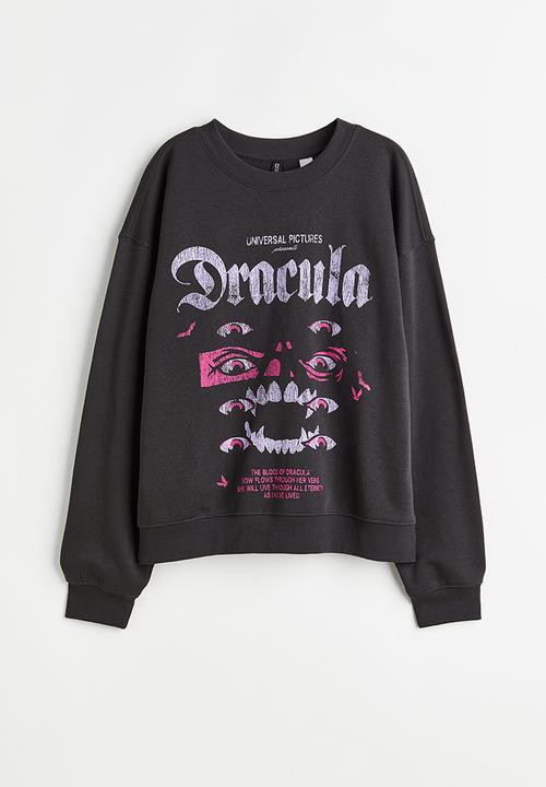 H&M - Printed sweatshirt - black/universal monsters
