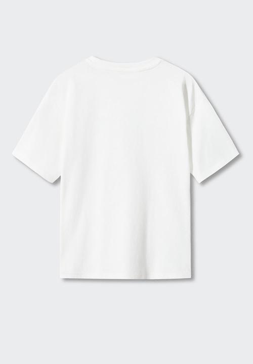 MANGO - T-shirt letters - off white
