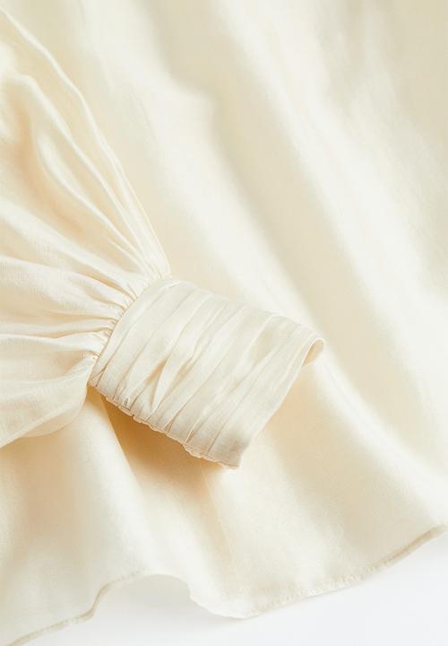 H&M - Voluminous blouse - light beige