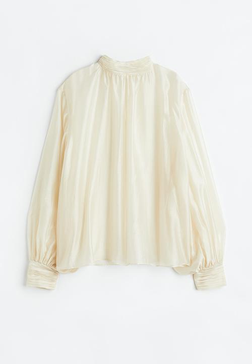 H&M - Voluminous blouse - light beige