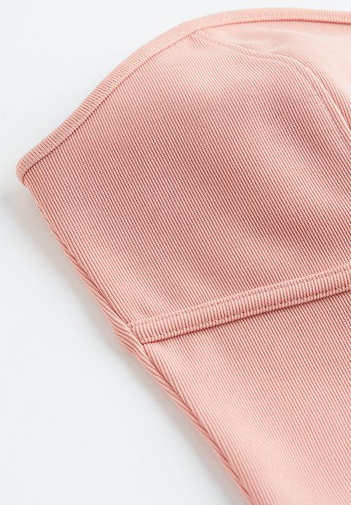 H&M - Cropped bandeau top - light pink