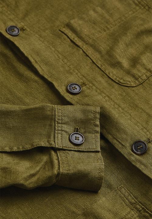 H&M - Linen shacket - khaki green 
