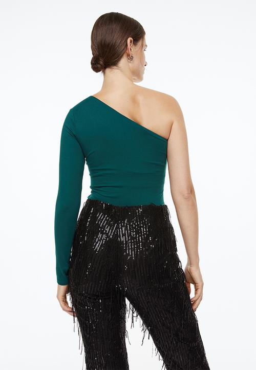 H&M - One-shoulder top - dark green