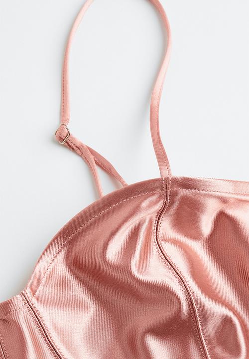 H&M - Shimmering thong body - pink
