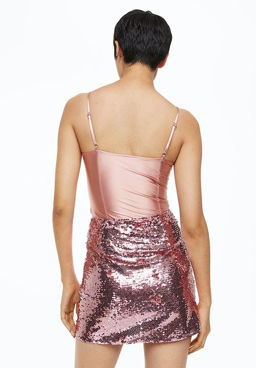 H&M - Shimmering thong body - pink