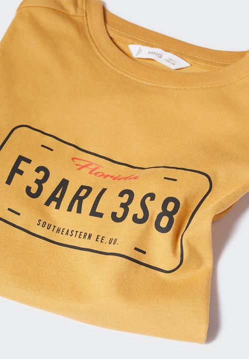 MANGO - T-shirt new york - mustard
