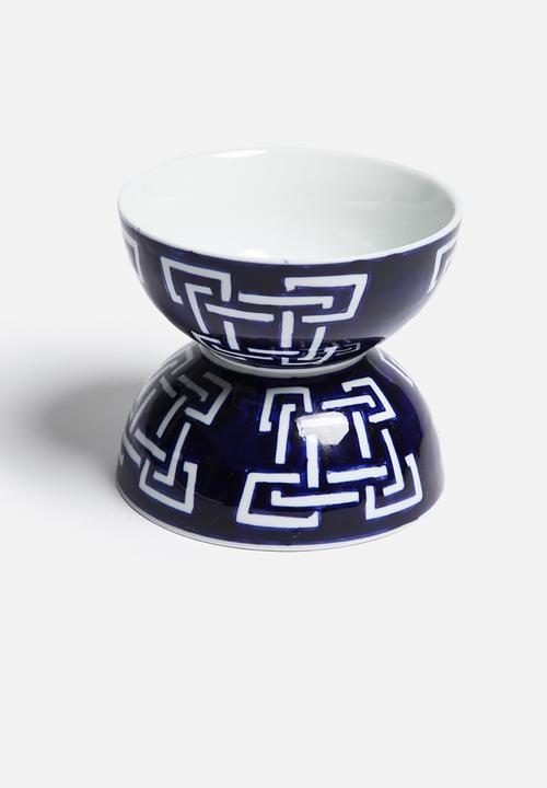Love Home - 6 Geo Bowls - Cobalt Blue