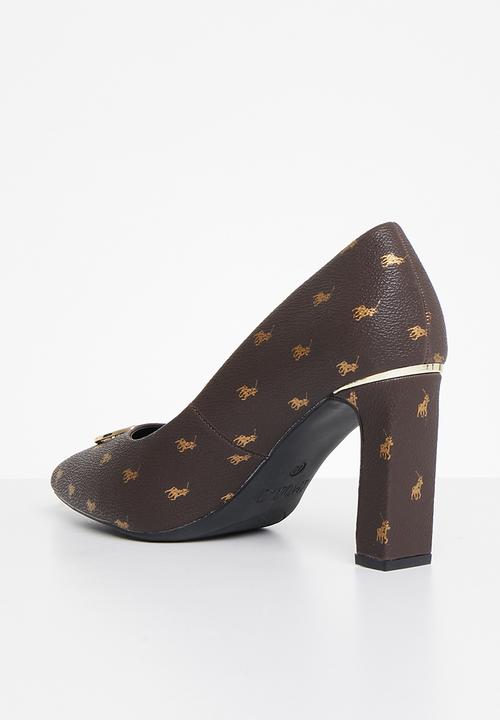 POLO - Monogram block heel - brown