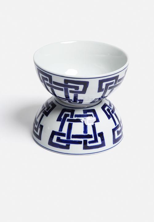Love Home - 6 Geo Bowls - Cobalt Blue