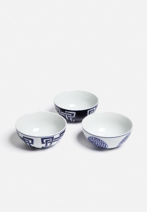 Love Home - 6 Geo Bowls - Cobalt Blue