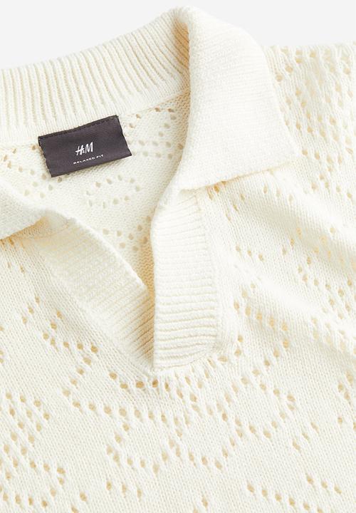 H&M - Relaxed fit polo shirt - cream