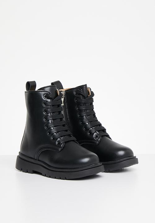 Pop Candy - Girls lace up boot - black