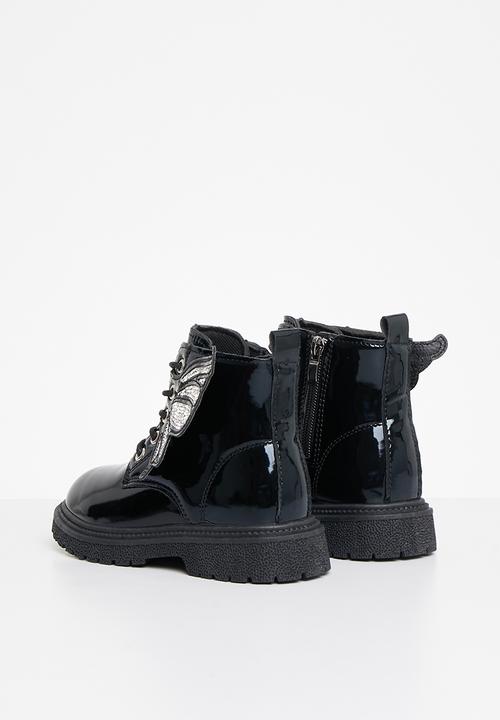 Pop Candy - Kids boot with wings - black