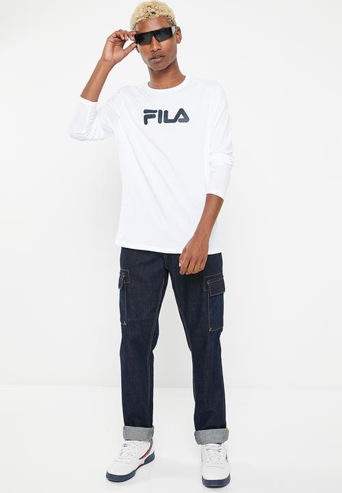 FILA - Mono deckle long sleeve tee - white