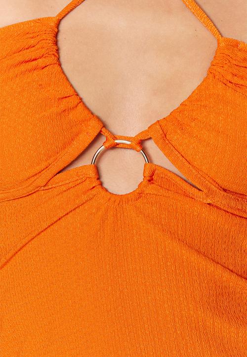 Trendyol - Halterneck midi dress - orange
