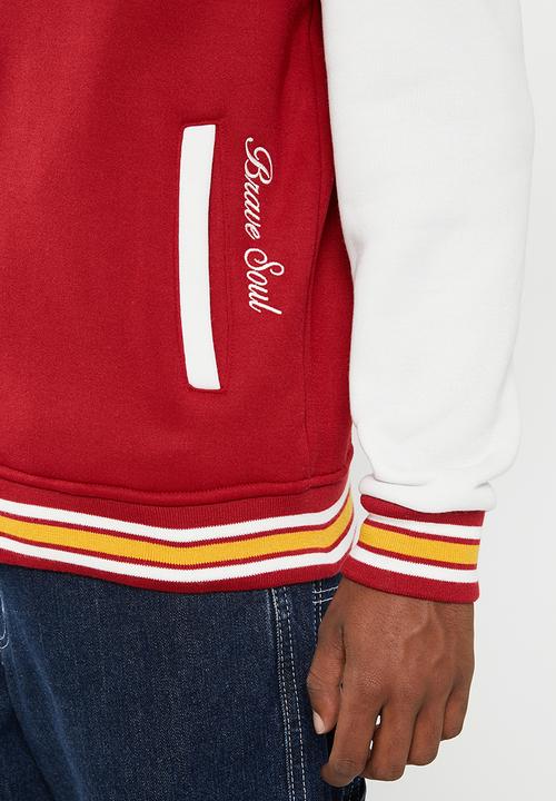 Brave Soul - Nassib sweatshirt - red & ecru