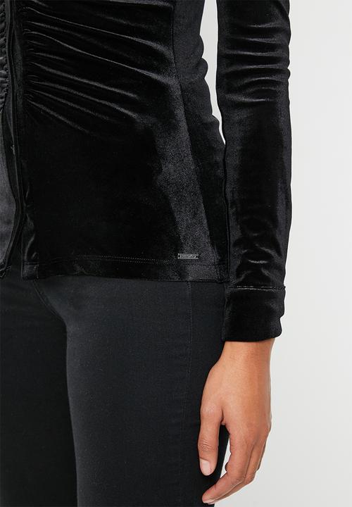 SISSY BOY - Vibing & thriving: long sleeve button up shirt - black