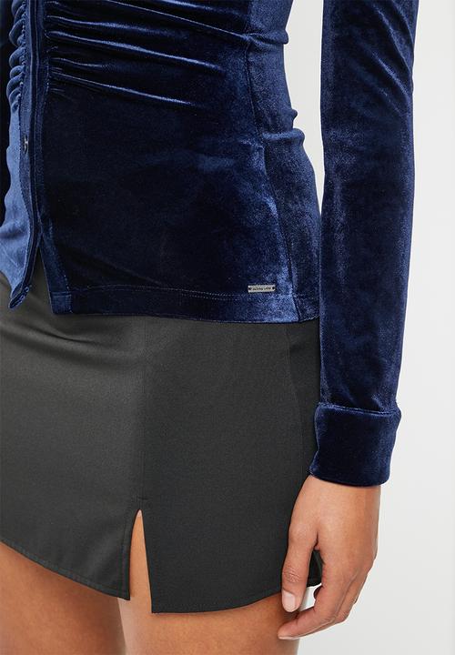 SISSY BOY - Vibing & thriving: long sleeve button up shirt - midnight blue