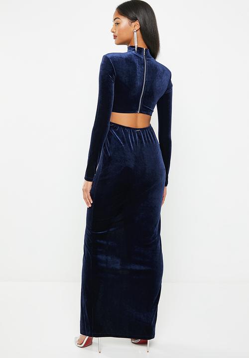 SISSY BOY - Twisted fate: turtle neck long sleeve maxi - midnight blue