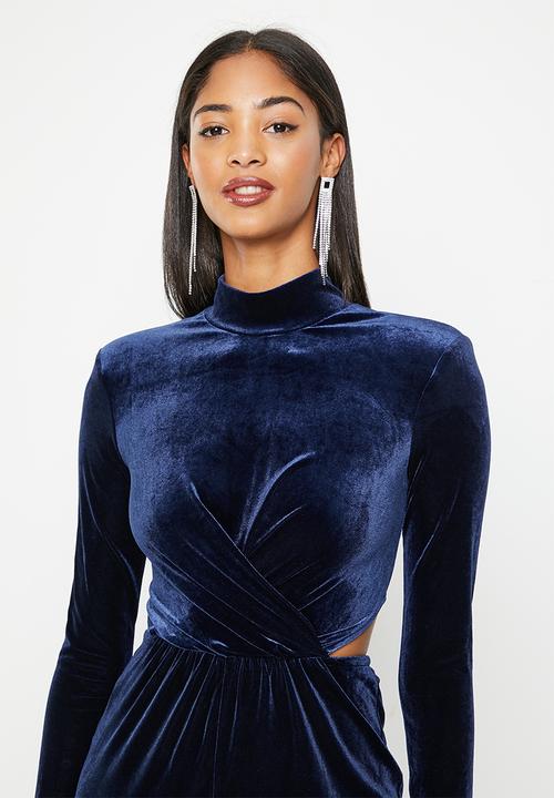 SISSY BOY - Twisted fate: turtle neck long sleeve maxi - midnight blue