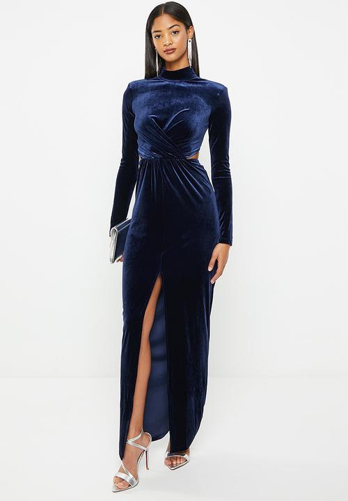 SISSY BOY - Twisted fate: turtle neck long sleeve maxi - midnight blue