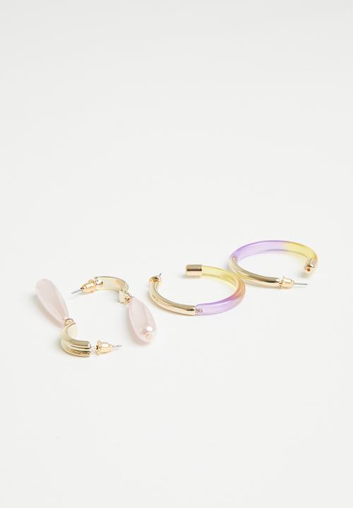 Superbalist - Vivian earring set - purple & yellow