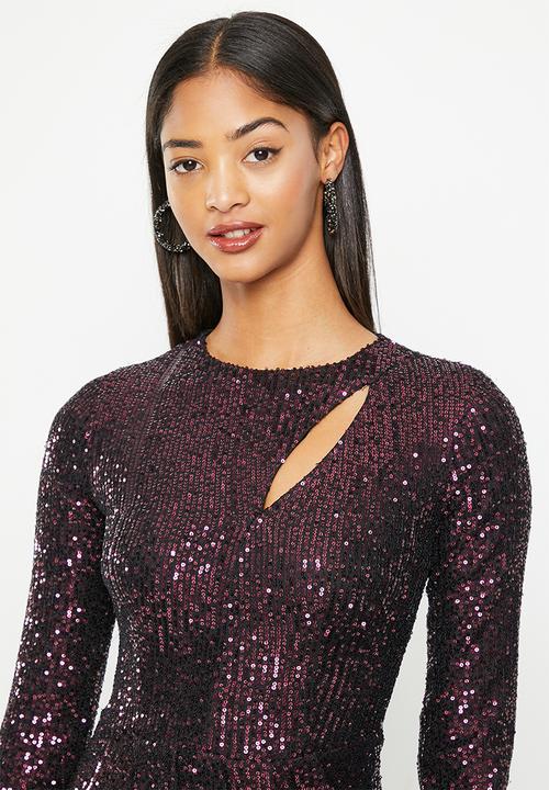 SISSY BOY - Believe in something open back maxi with slit - ultra violet/black