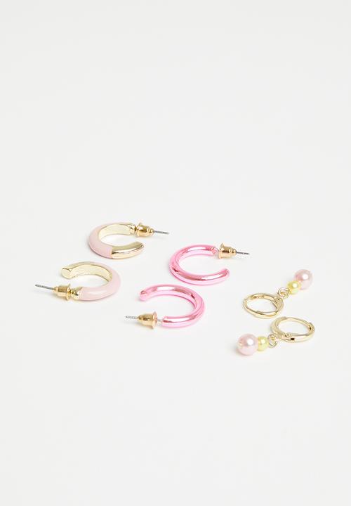 Superbalist - Raquel earring pack - gold & pink 