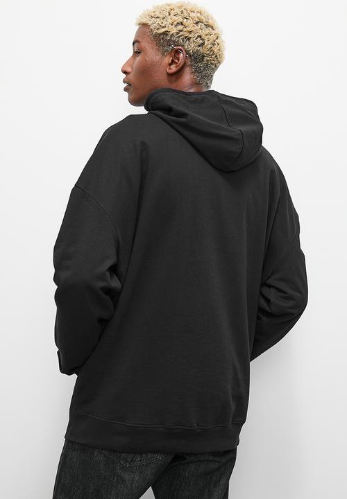 STYLE REPUBLIC - Fashion pullover hoodie sweat top-emboss oversize - black