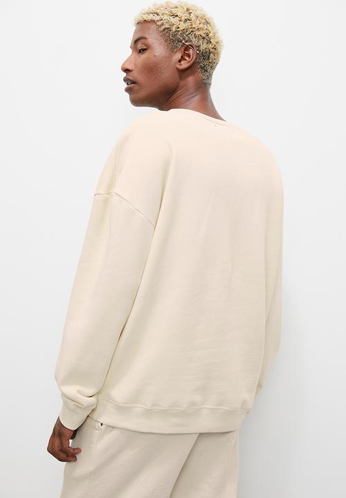 STYLE REPUBLIC - Flocked crew sweat top - ecru