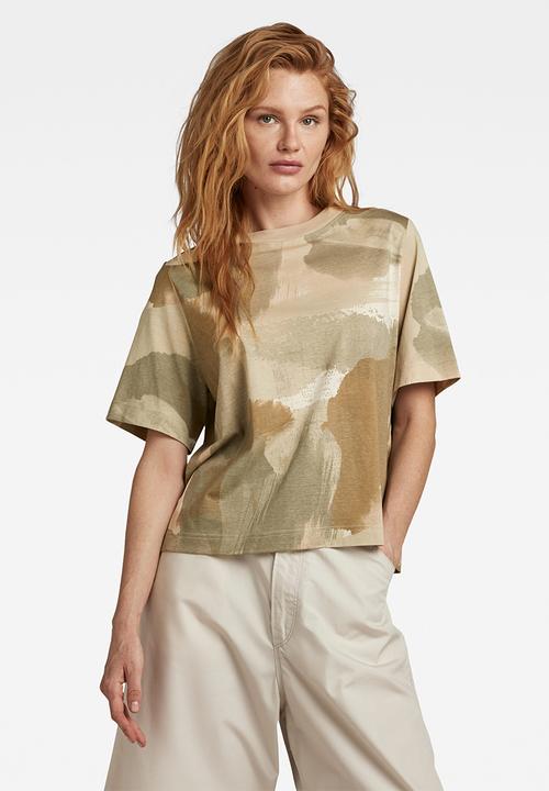 G-STAR - Printed boxy r t - whitebait watercolor camo