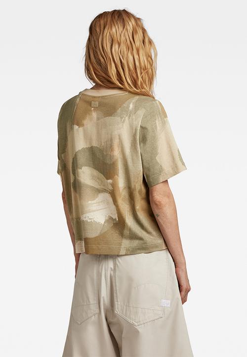 G-STAR - Printed boxy r t - whitebait watercolor camo