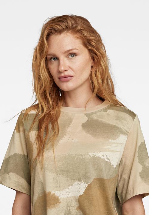 G-STAR - Printed boxy r t - whitebait watercolor camo