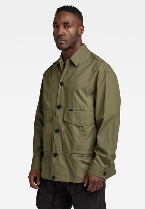 G-STAR - Worker oversized overshirt pabe poplin - shadow olive