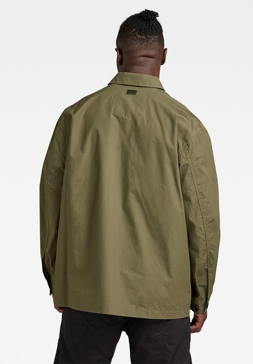 G-STAR - Worker oversized overshirt pabe poplin - shadow olive