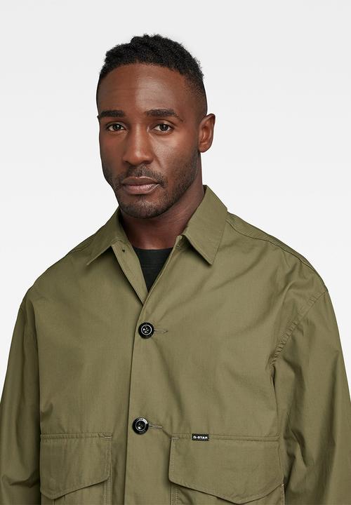 G-STAR - Worker oversized overshirt pabe poplin - shadow olive