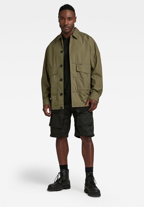 G-STAR - Worker oversized overshirt pabe poplin - shadow olive