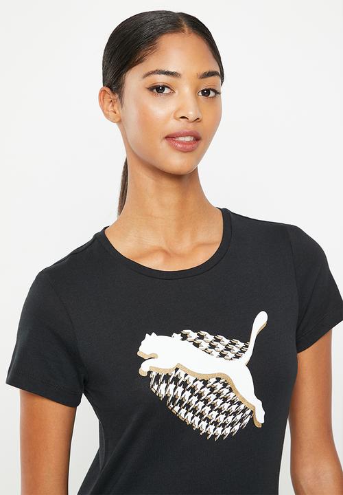 PUMA - Graphics houndstooth tee - puma black