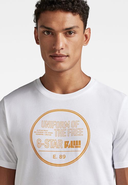 G-STAR - Chest gr slim r t compact jersey o - white