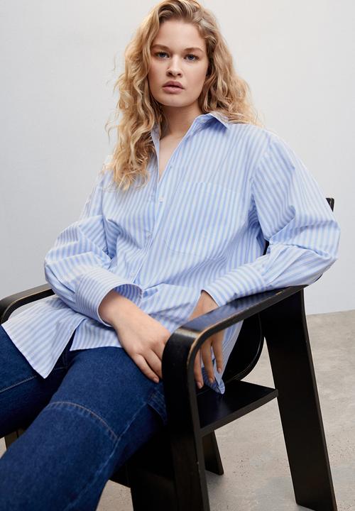 MANGO - Shirt juanes - light pastel blue
