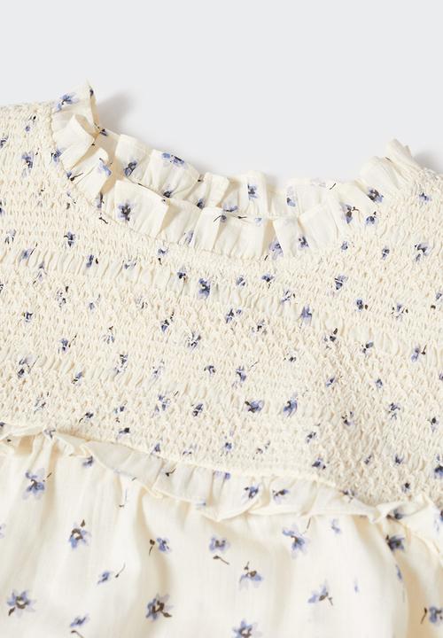 MANGO - Blouse smock - light beige