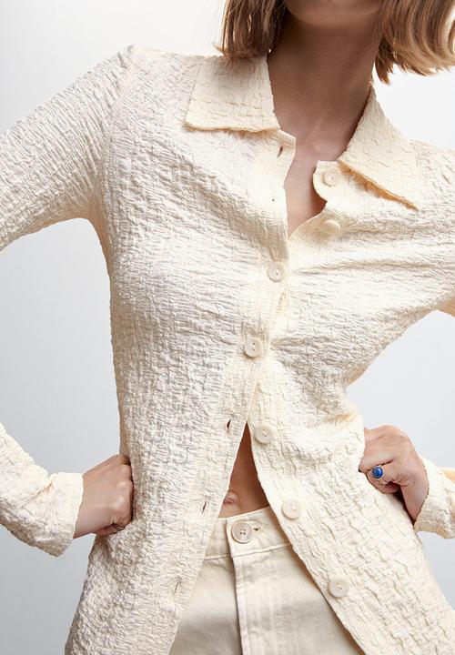 MANGO - Shirt crunchy - light beige